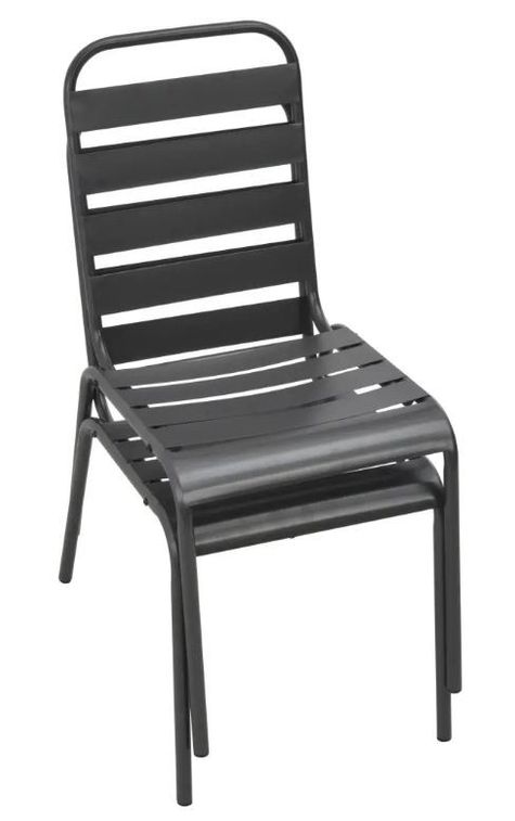 Table rectangulaire et 6 chaises de jardin métal gris Pretty - Photo n°2