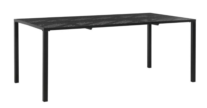 Table rectangulaire et 6 chaises de jardin métal noir Lovely - Photo n°2