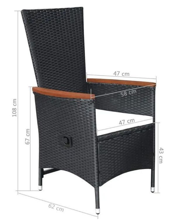 Table rectangulaire et 8 chaises de jardin acacia clair et résine tressée Vidot 240 - Photo n°6