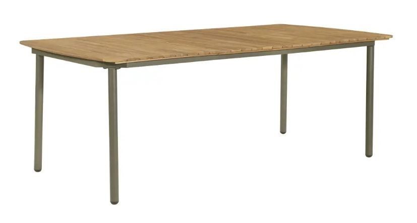 Table rectangulaire et 8 chaises de jardin acacia clair Palino - Photo n°2