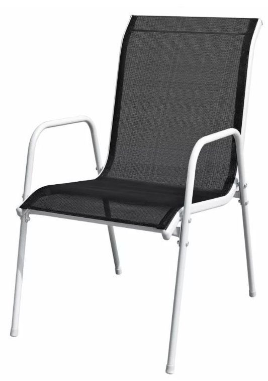 Table rectangulaire et 8 chaises de jardin métal gris et noir Bachra - Photo n°4