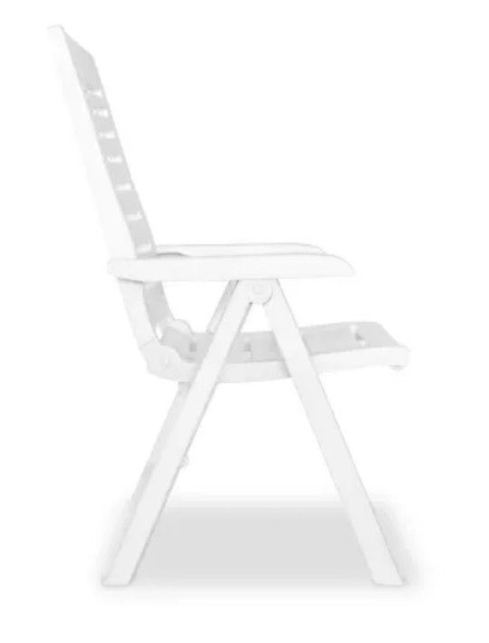 Table rectangulaire et 8 chaises de jardin plastique blanc Camille - Photo n°6
