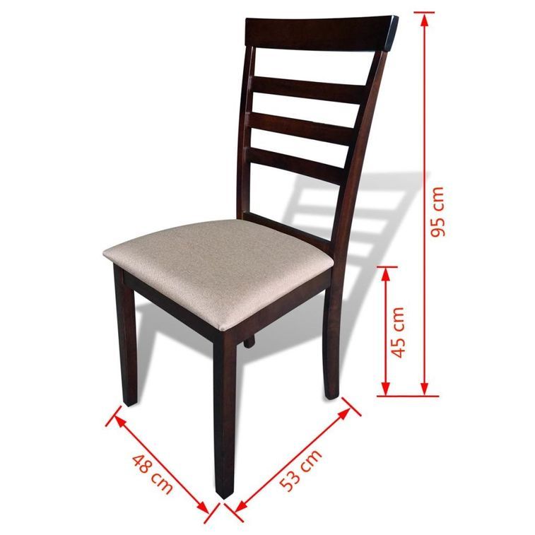 Table rectangulaire et 8 chaises marron et crème Robusta - Photo n°8