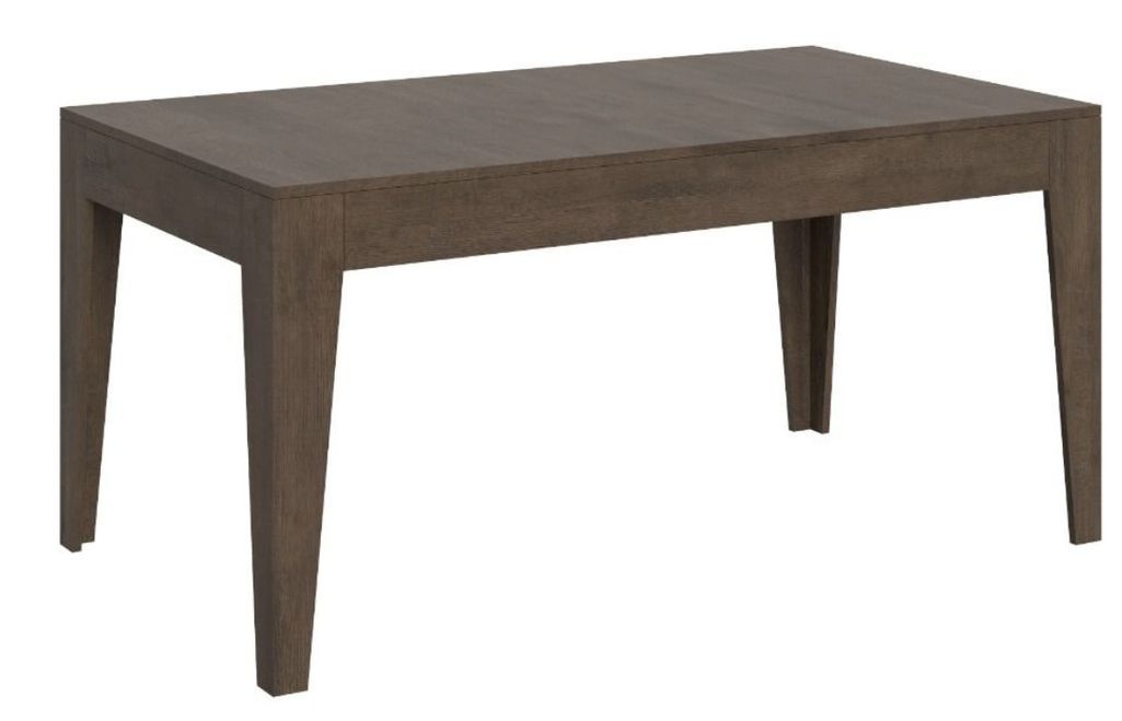 Table rectangulaire extensible 4 à 10 personnes 160/220 cm bois foncé Kina - Photo n°1