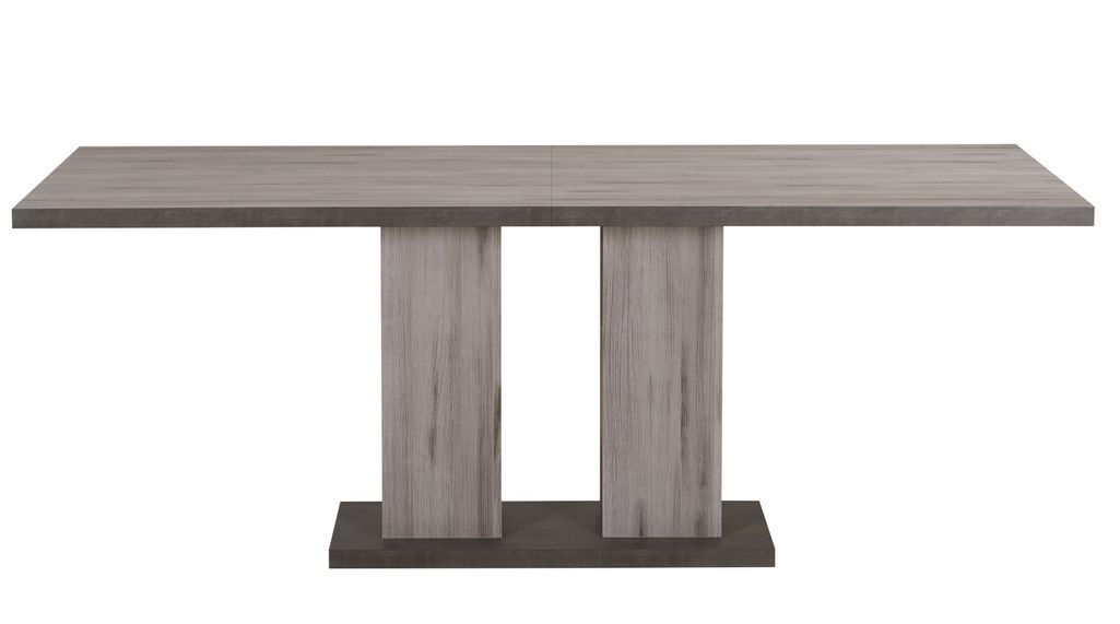 Table rectangulaire extensible chêne gris et laqué blanc Oscaro - Photo n°1