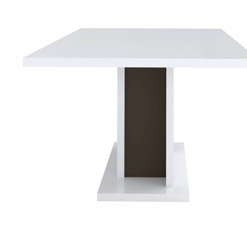 Table rectangulaire bois laqué blanc et noir Koyd 180 cm - Photo n°2