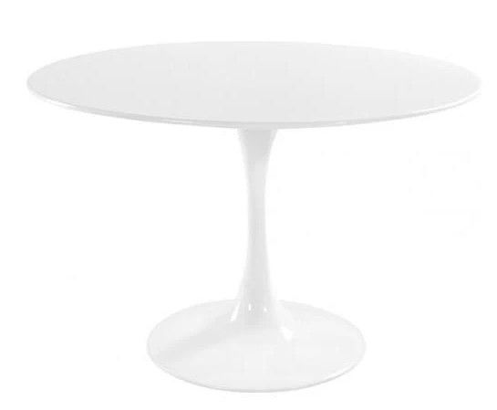 Table ronde 90 cm laquée blanc Pétale - Photo n°1