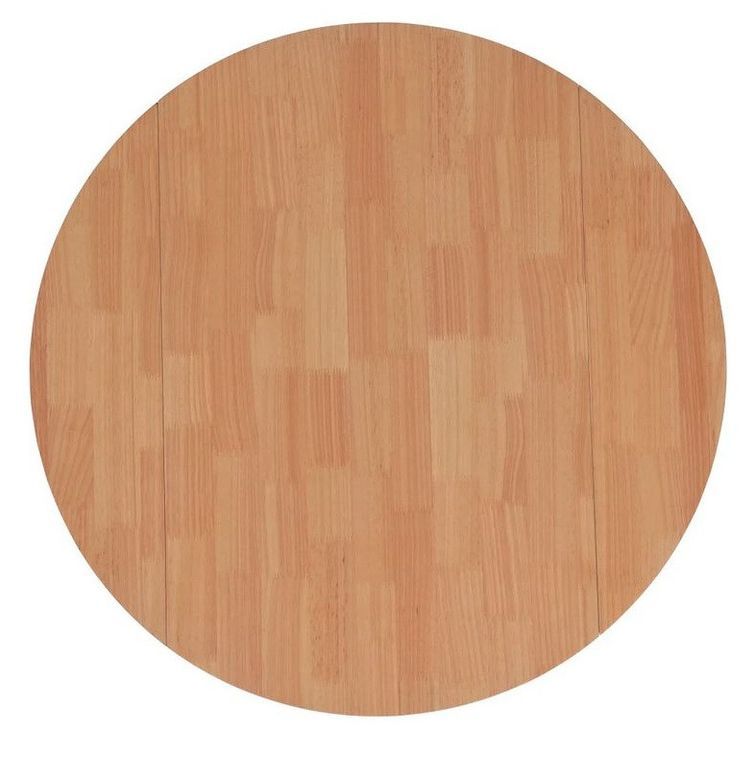 Table ronde bois clair et pieds hévéa massif blanc Verco D 90 cm - Photo n°4