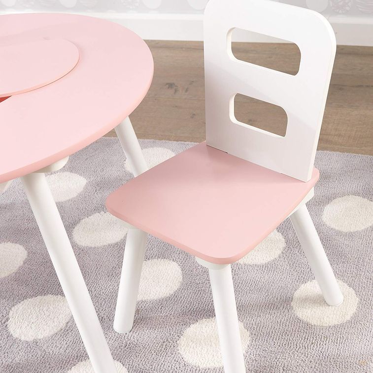 Table ronde et 2 chaises blanc et rose Kidkraft 26165 - Photo n°4