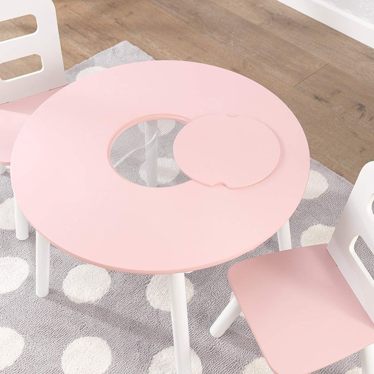 Table ronde et 2 chaises blanc et rose Kidkraft 26165 - Photo n°6