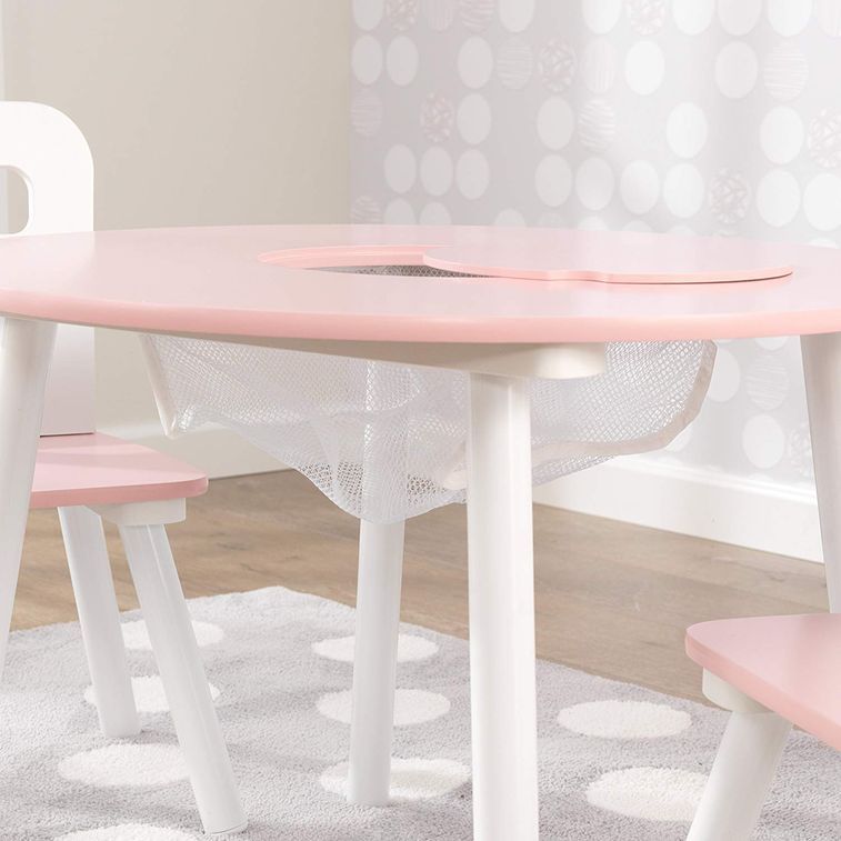Table ronde et 2 chaises blanc et rose Kidkraft 26165 - Photo n°7