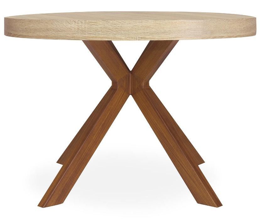 Table ronde extensible bois clair et pieds métal marron Kare 110/160/210/260 cm - Photo n°2