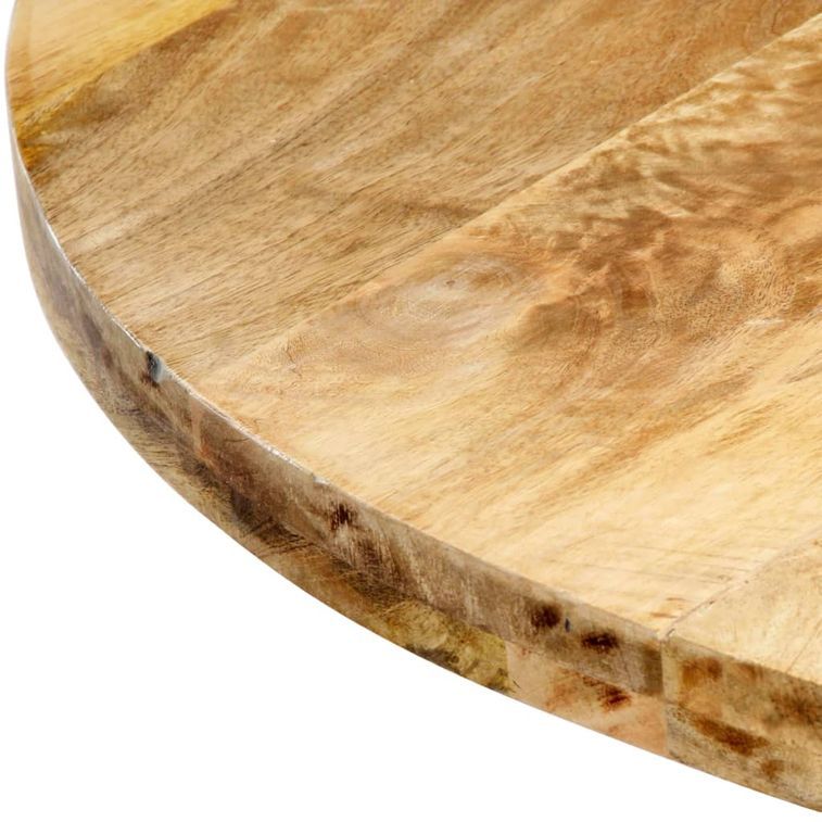 Table ronde industrielle bois de manguier et fer noir Tuly 120 - Photo n°2