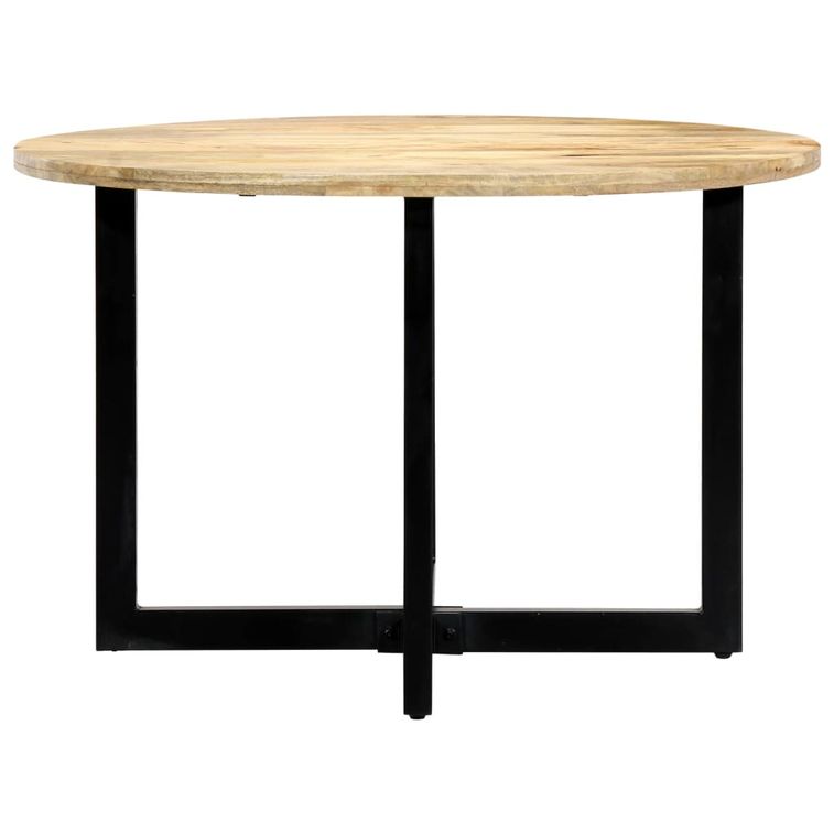 Table ronde industrielle bois de manguier et fer noir Tuly 120 - Photo n°3