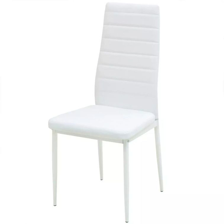Table ronde métal et 2 chaises simili blanc Kobi - Photo n°3