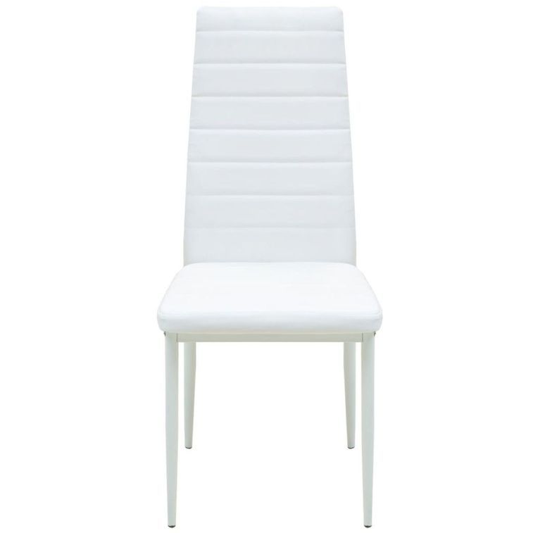Table ronde métal et 2 chaises simili blanc Kobi - Photo n°4
