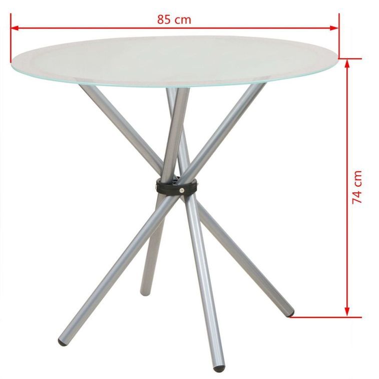 Table ronde métal et 2 chaises simili blanc Kobi - Photo n°6