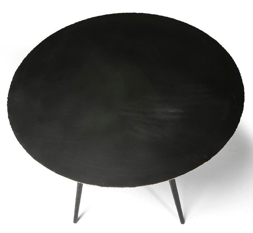 Table ronde métal noir et doré D 77 cm - Photo n°2