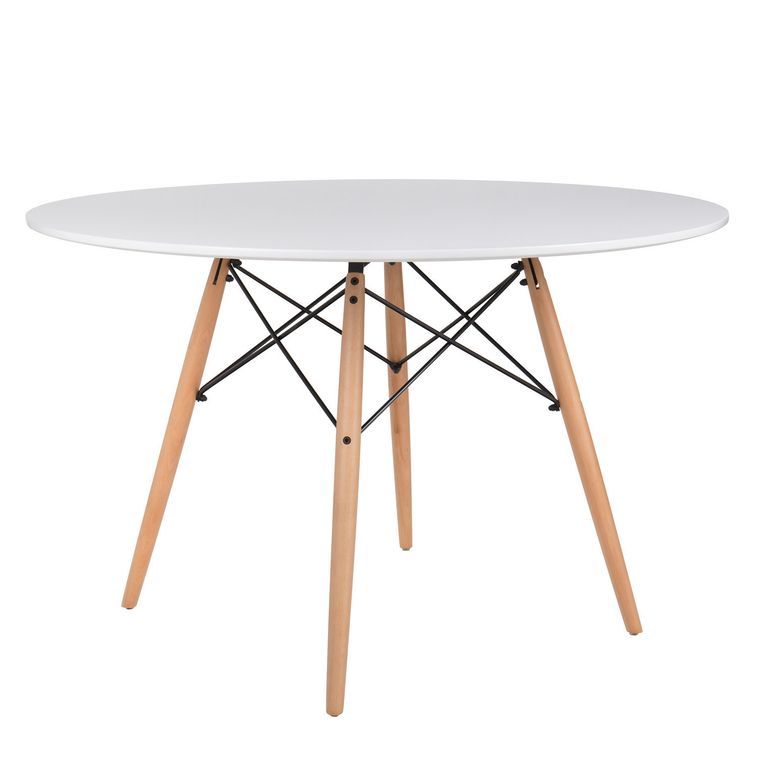 Table ronde scandinave 120 cm et 4 chaises noir et bois naturel Verda - Photo n°3