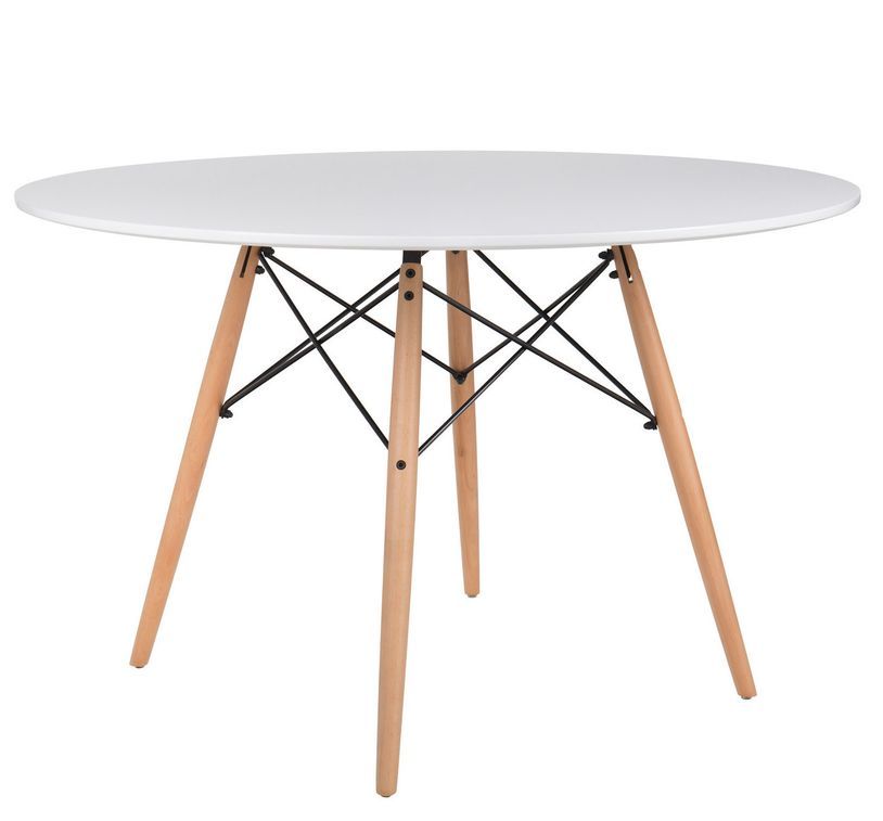 Table ronde scandinave 120 cm et 4 chaises taupe et naturel Verda - Photo n°3