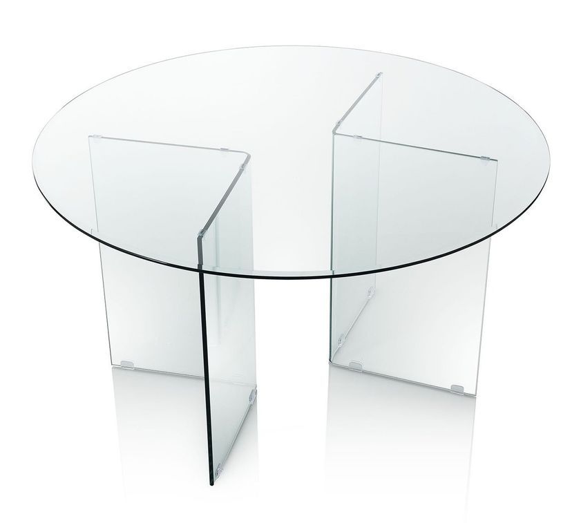 Table ronde verre trempé transparent Zany D 137 cm - Photo n°2