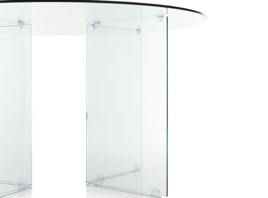 Table ronde verre trempé transparent Zany D 137 cm - Photo n°3