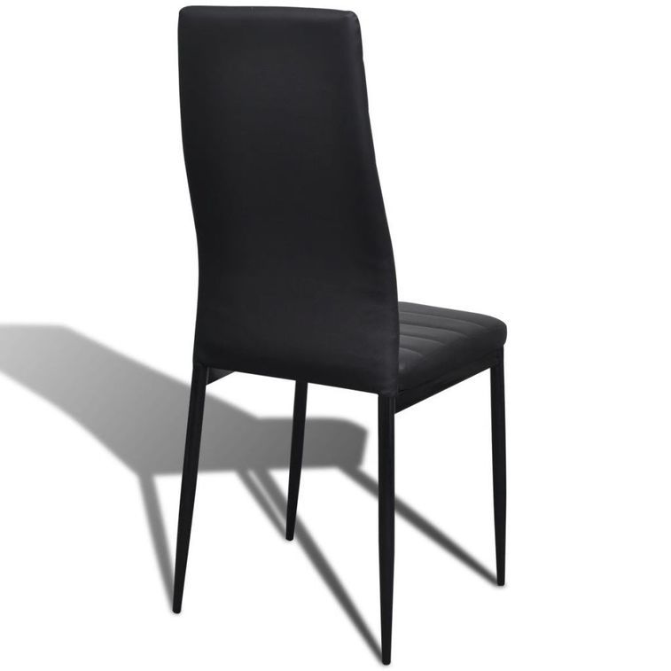 Table verre trempé et 6 chaises simili noir Blubo - Photo n°9