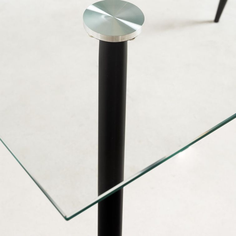 Table verre trempé et pieds métal noir Barrio 125 cm - Photo n°3