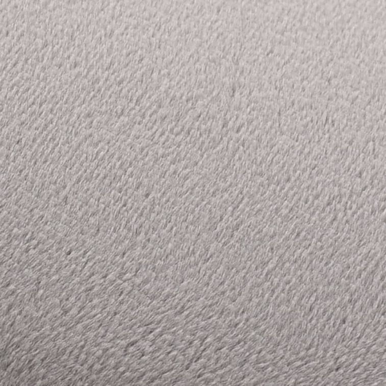Tabouret bas design velours gris clair et metal doré Sinza - Photo n°2
