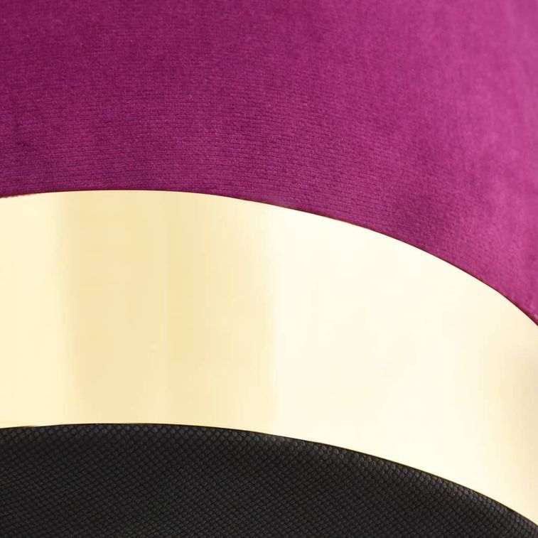 Tabouret bas design velours violet et metal doré Sinza - Photo n°4