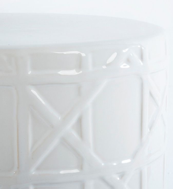Tabouret bas rond céramique blanc Laizy 2 - Photo n°2