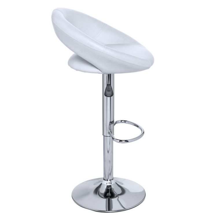 Fauteuil de salon pivotant capitonné piètement en acier blanc Homcom | Maisons du Monde