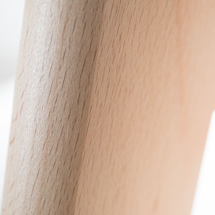 Tabouret nordique coussin simili cuir blanc et pieds hêtre clair Tula 67 cm - Photo n°4