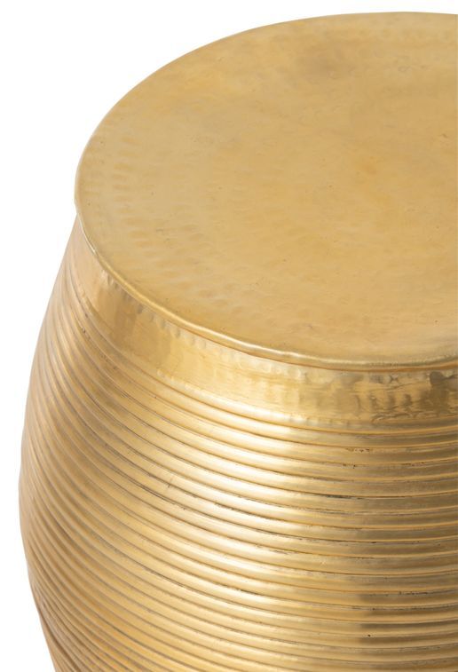 Tabouret rond anneaux aluminium doré Lidia - Photo n°2