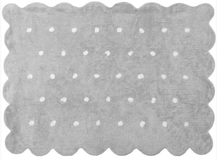 Tapis 100% coton biscuit gris 120x160 - Photo n°1