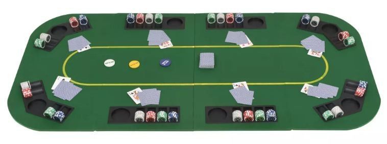 Tapis de jeu de poker rectangulaire 8 joueurs vert Winner - Photo n°3