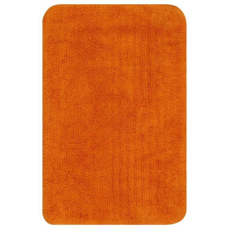 Tapis de salle de bain 2 pcs Tissu Orange - Photo n°3
