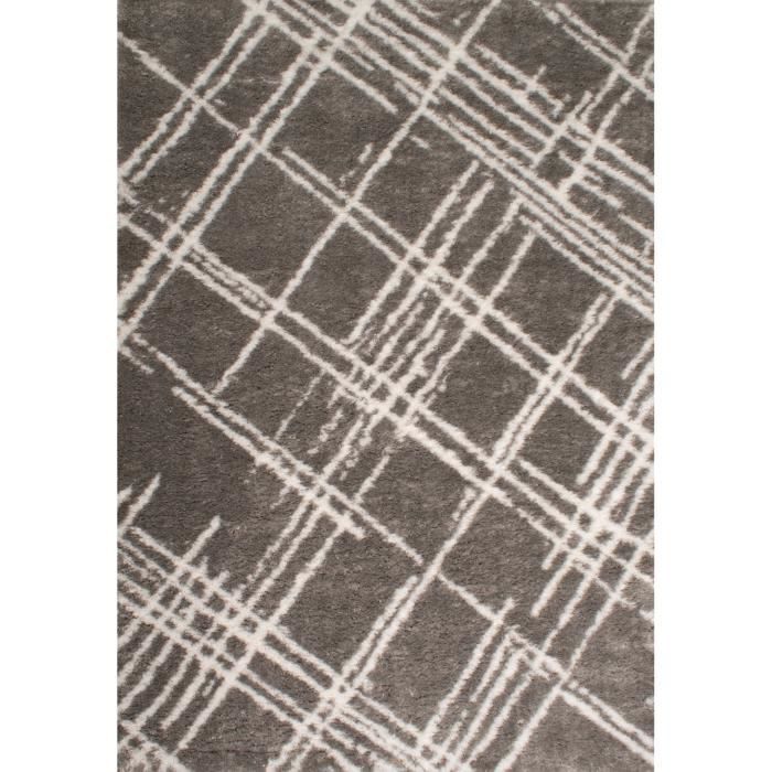 Tapis shaggy doux Oslo 668 - Gris - 100% polyester - 80 x 150 cm - Intérieur - NAZAR - Photo n°1