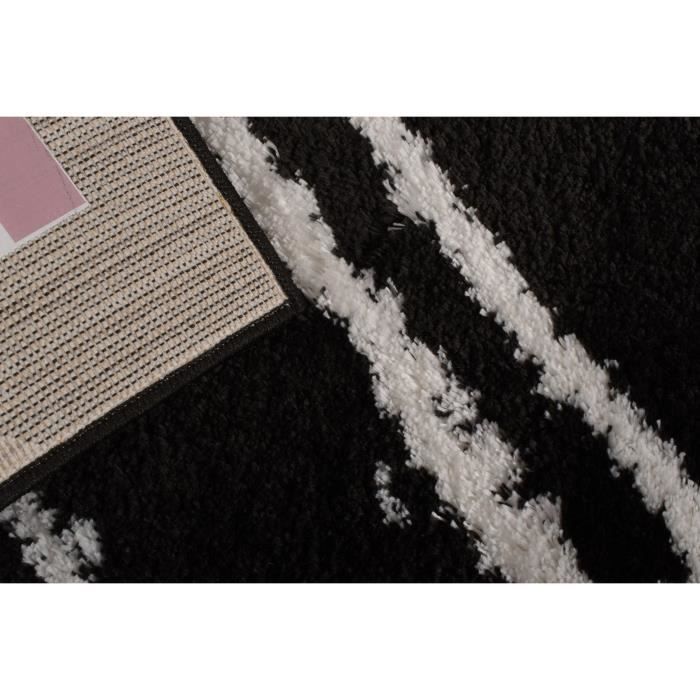 Tapis shaggy doux Oslo 668 - Noir - 100% polyester - 120 x 160 cm - Intérieur - NAZAR - Photo n°5