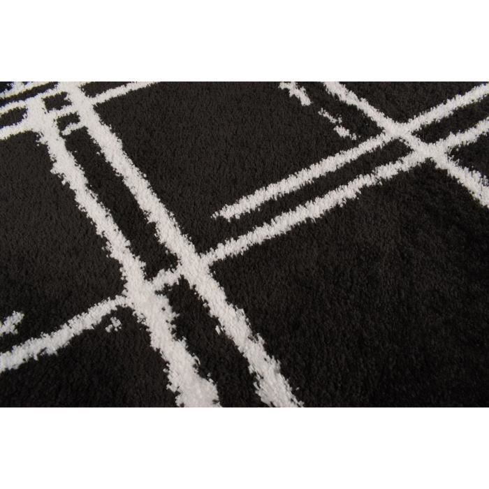 Tapis shaggy doux Oslo 668 - Noir - 100% polyester - 80 x 150 cm - Intérieur - NAZAR - Photo n°3