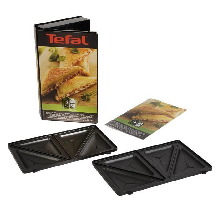 TEFAL Accessoires XA800212 Lot de 2 plaques croque triangle Snack Collection - Photo n°1