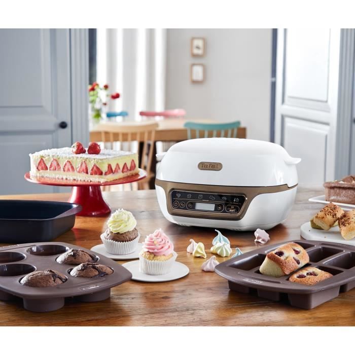TEFAL Cake Factory + KD802112 Machine intelligente a gâteau - Blanc / marron métallisé - Photo n°3