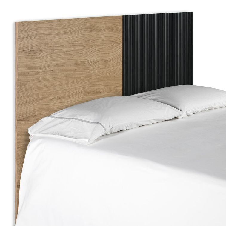 Tête de lit bois beige et noir Deuxi 160 cm - Photo n°2