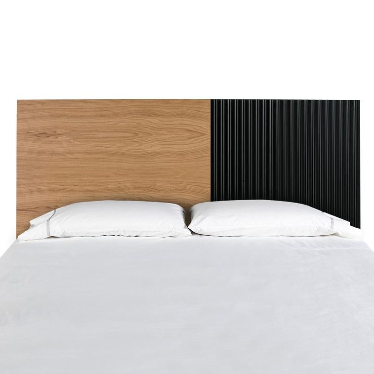 Tête de lit bois beige et noir Deuxi 160 cm - Photo n°3