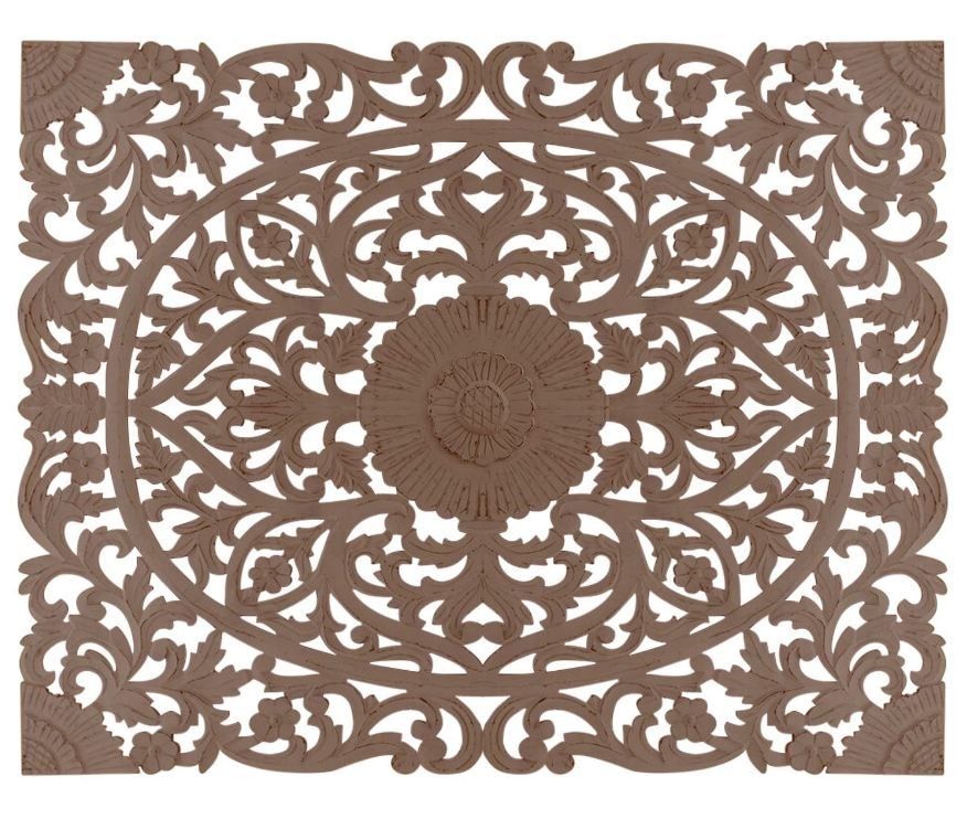 Tête de lit bois sculpté marron Florine 180 cm - Photo n°1