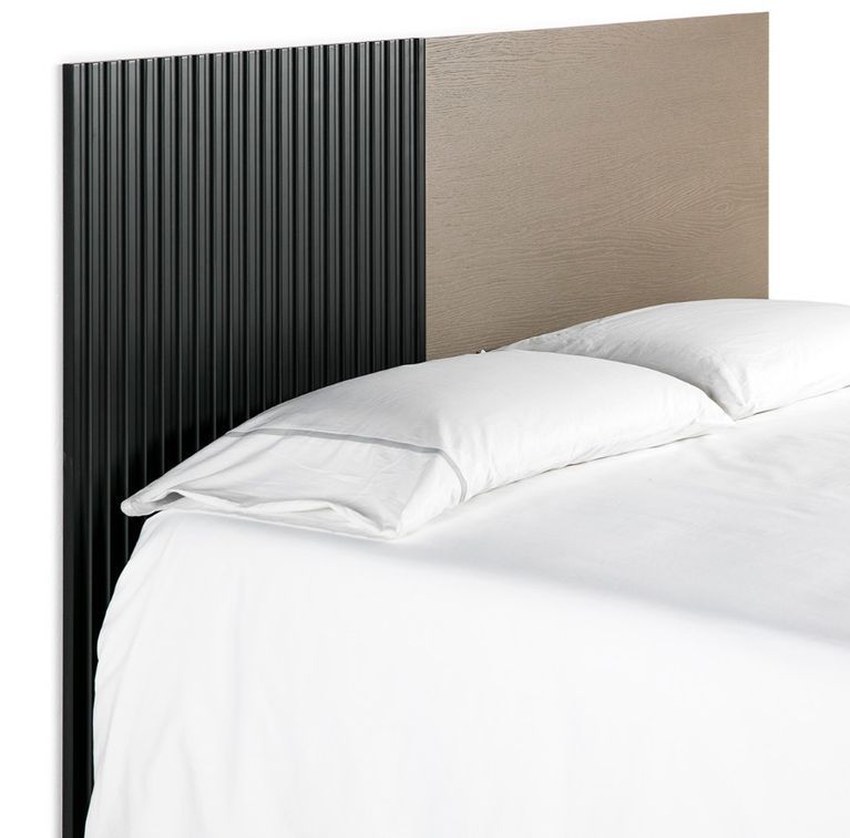 Tête de lit bois taupe et noir Deuxi 160 cm - Photo n°2
