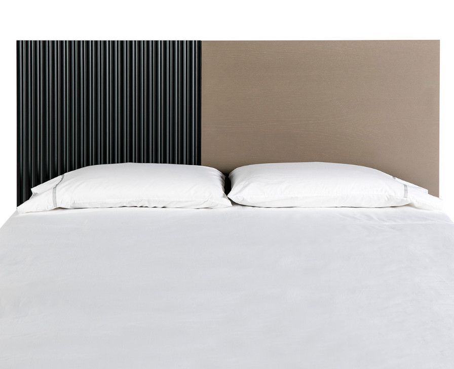 Tête de lit bois taupe et noir Deuxi 160 cm - Photo n°3