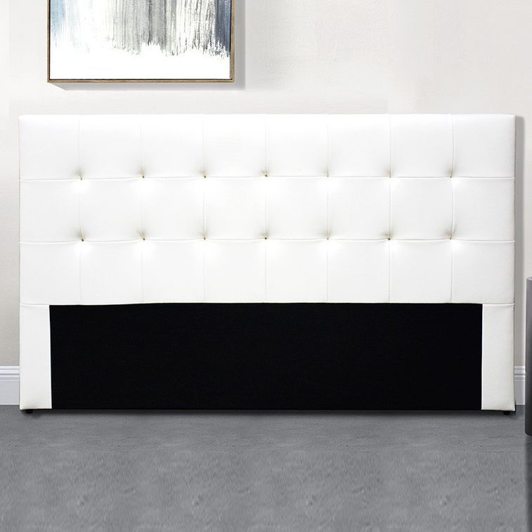 Tête de lit capitonnée simili cuir blanc Pitola 140 cm - Photo n°1