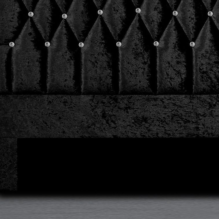 Tête de lit capitonnée velours noir avec strass Focci 160 cm - Photo n°3