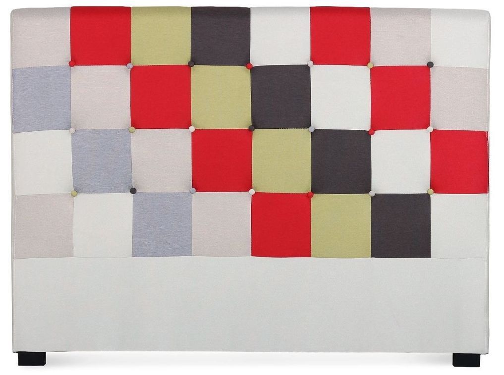 Tête de lit patchwork capitonnée rouge Kiala 160 cm - Photo n°1
